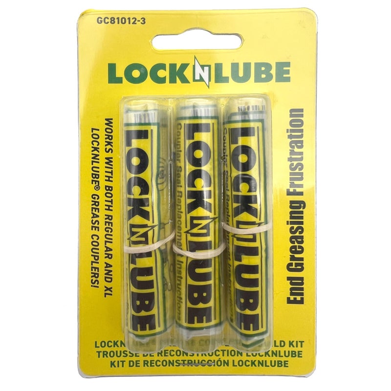 LockNLube Coupler Rebuild Kit 3-Pack. Extend The Life of Your Grease Coupler by Replacing The Seal and Steel Jaws. Get Back to greasing Faster with Less Downtime! - Image 1
